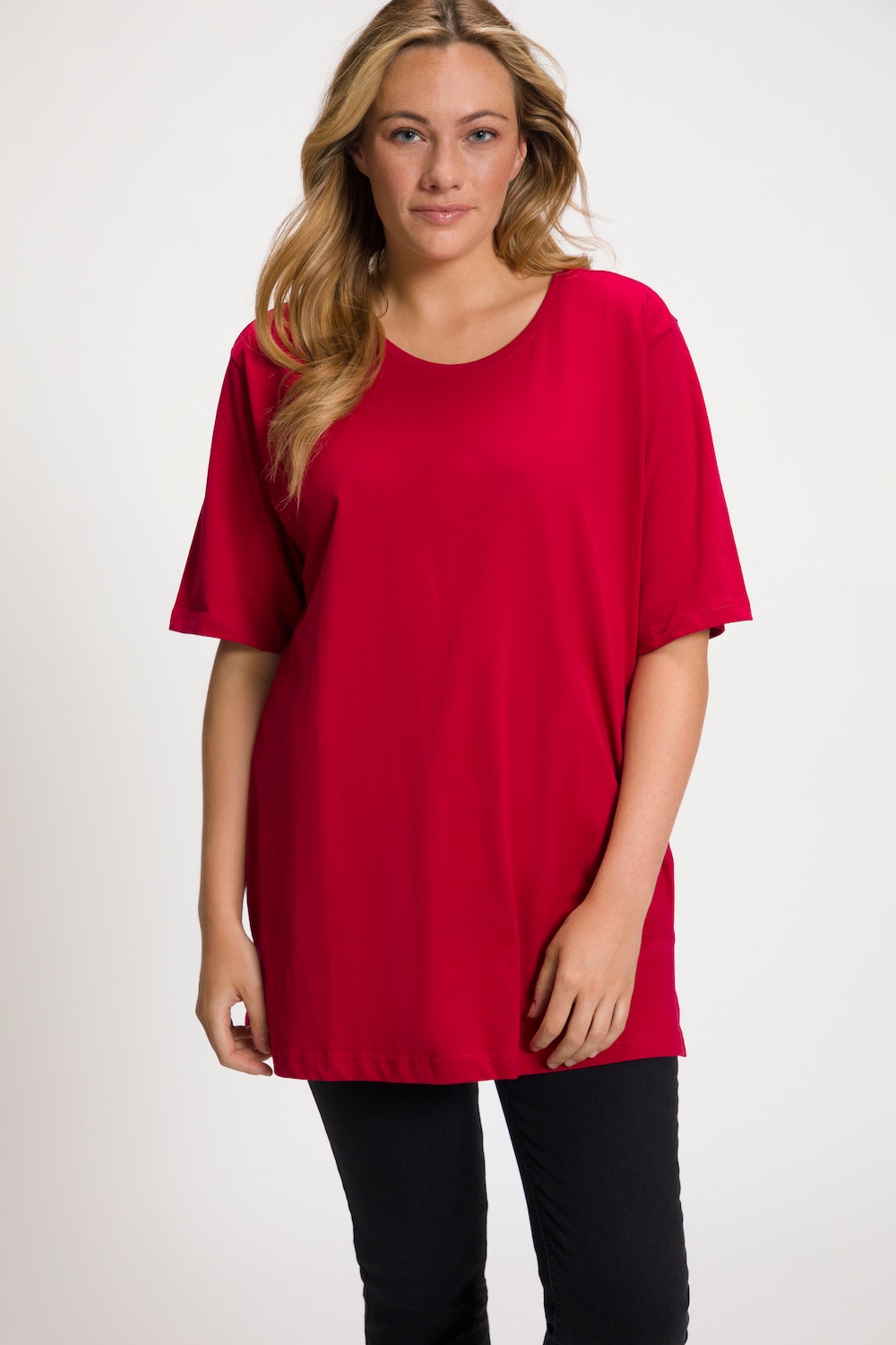 Grote Maten T-shirt, Dames, rood, Maat: 54/56, Katoen/Viscose, Ulla Popken