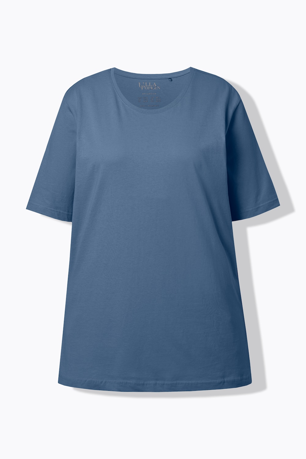 Stora storlekar T-shirt med rund hals, Dam, blå, storlek: 58/60, Bomull, Ulla Popken