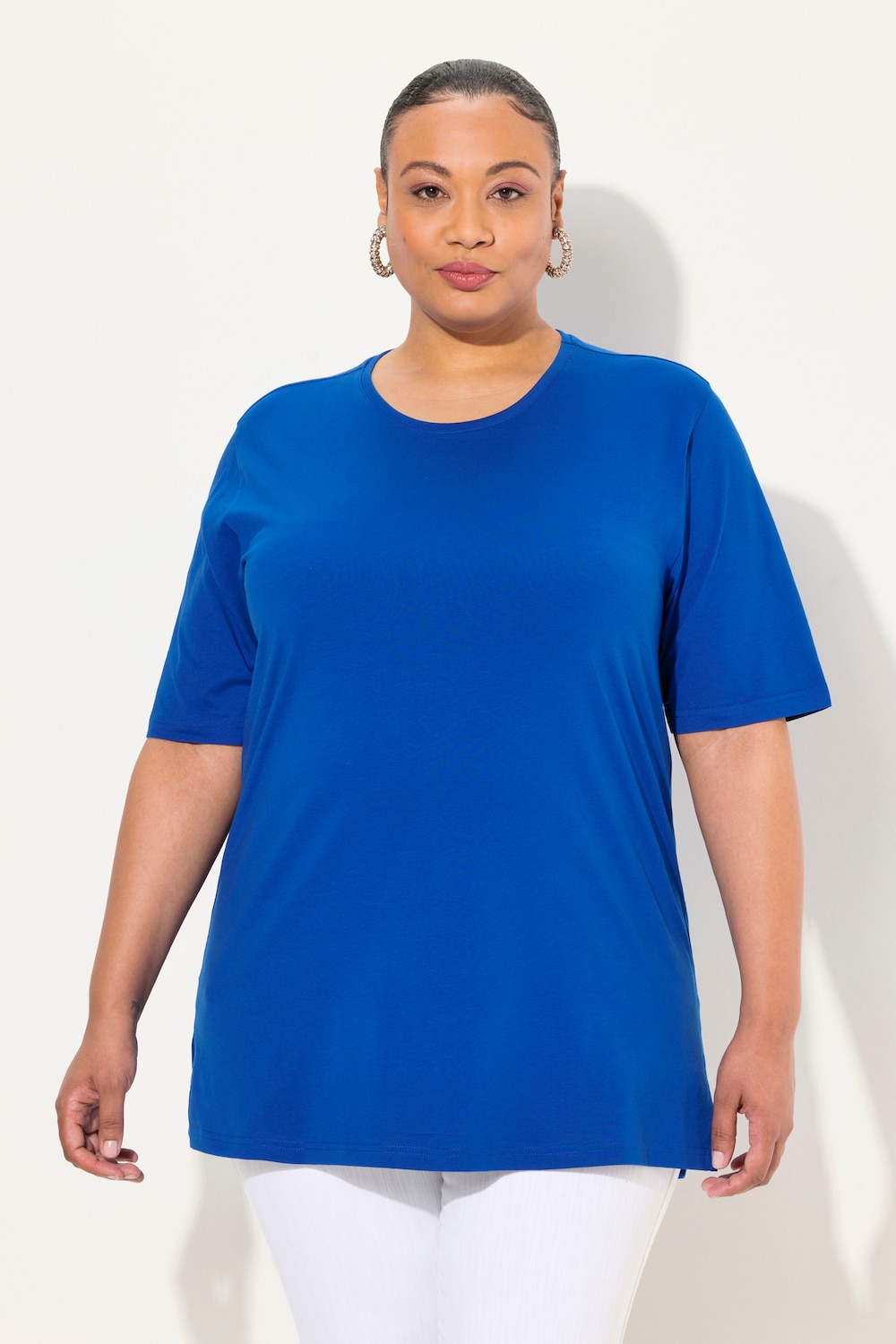 Große Größen T-Shirt, Damen, blau, Größe: 50/52, Baumwolle, Ulla Popken