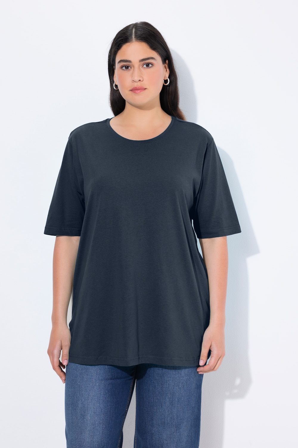 Große Größen T-Shirt, Damen, blau, Größe: 50/52, Baumwolle, Ulla Popken
