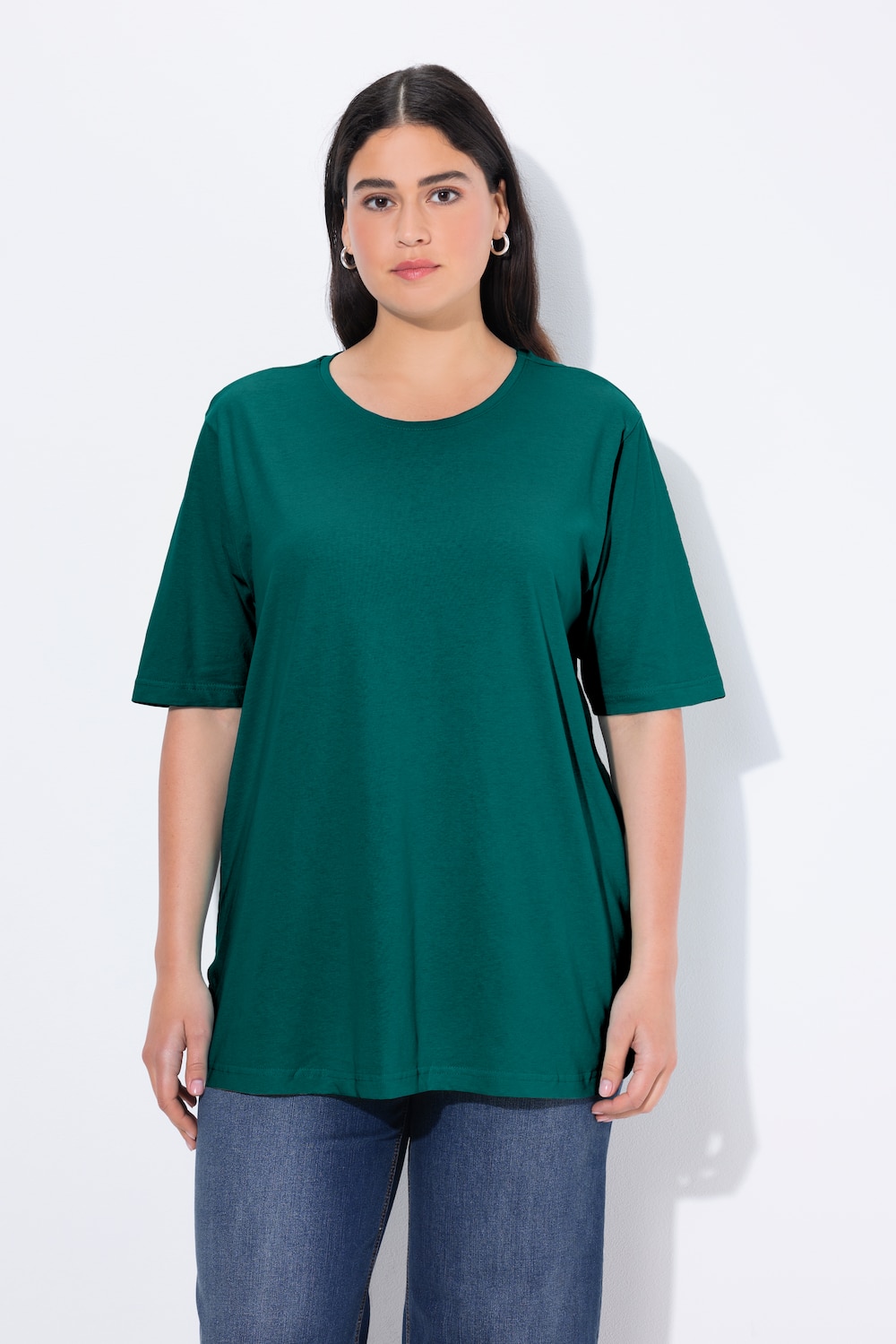 Große Größen T-Shirt, Damen, türkis, Größe: 42/44, Baumwolle/Viskose, Ulla Popken