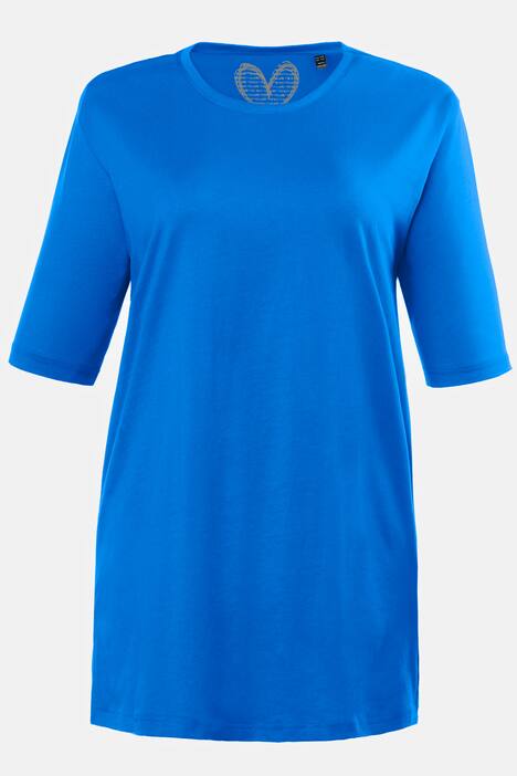 T-shirt med rund hals, ledig passform, halvlång ärm