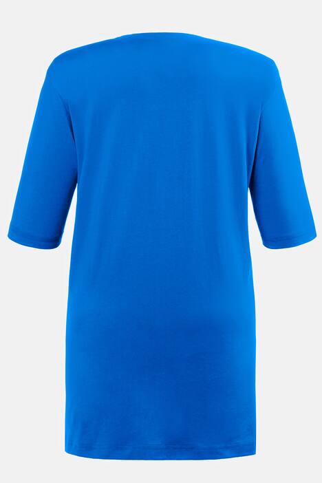 T-shirt med rund hals, ledig passform, halvlång ärm