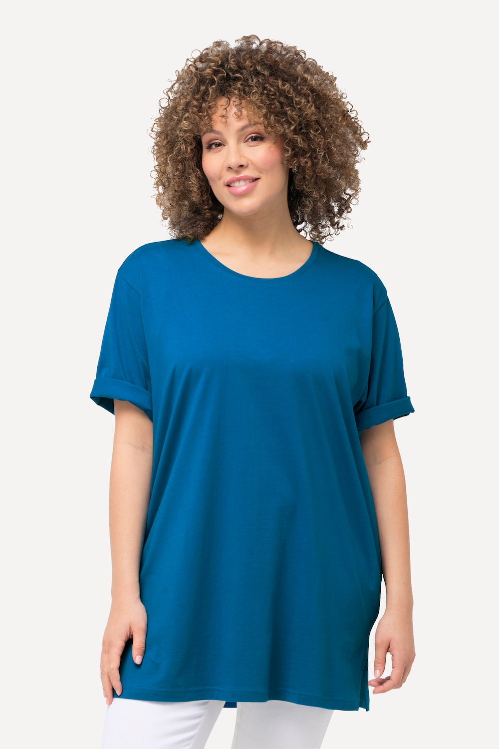 Große Größen T-Shirt, Damen, türkis, Größe: 42/44, Baumwolle, Ulla Popken