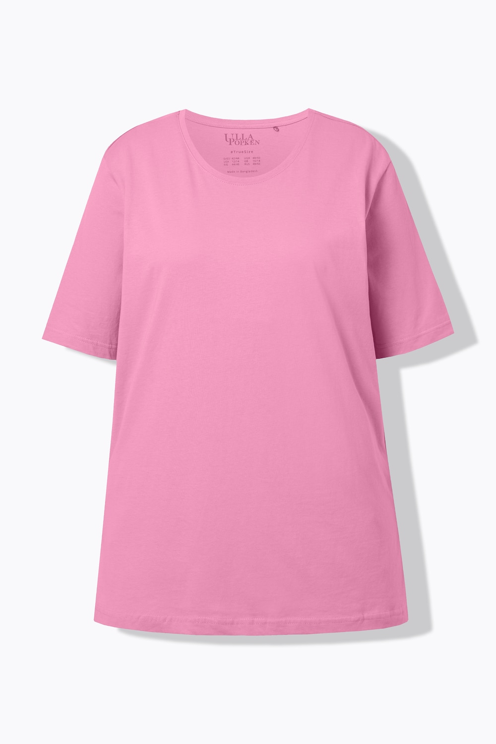 Stora storlekar T-shirt med rund hals, Dam, rosa, storlek: 50/52, Bomull, Ulla Popken