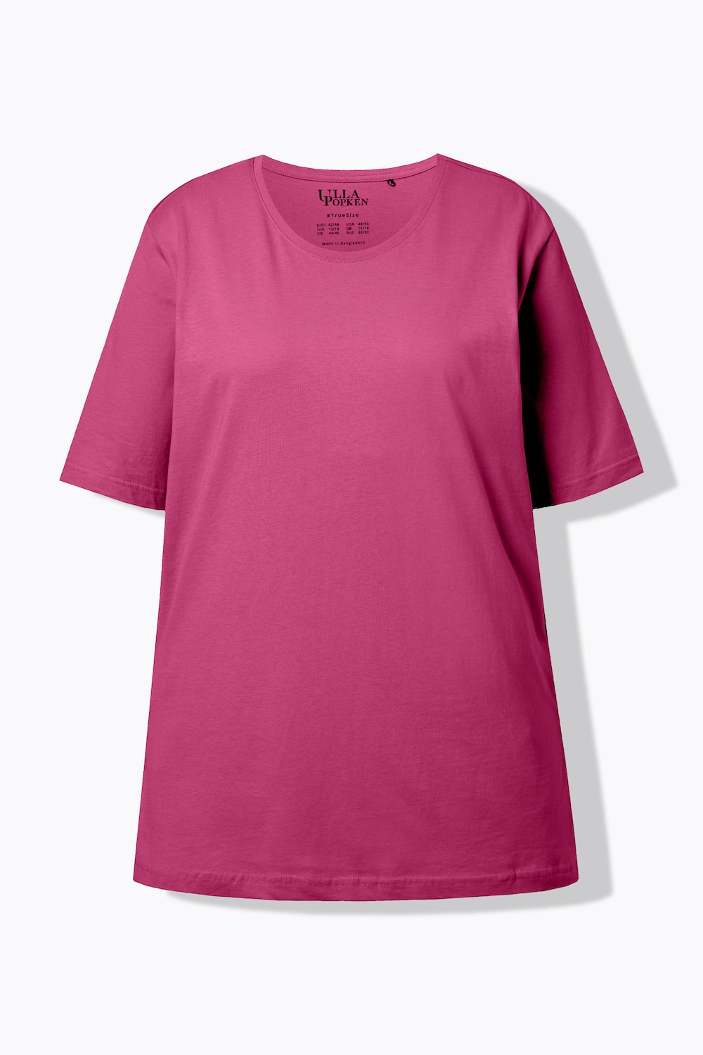 Stora storlekar T-shirt med rund hals, Dam, rosa, storlek: 54/56, Bomull/Viskos, Ulla Popken