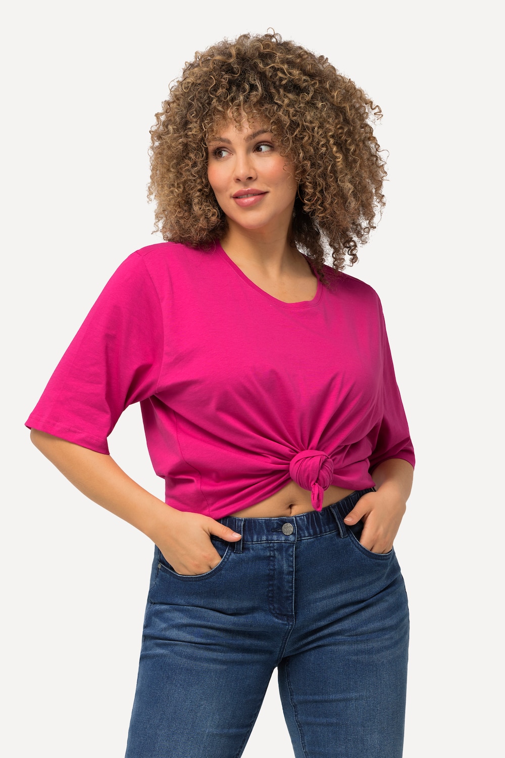 Grote Maten T-shirt, Dames, roze, Maat: 58/60, Ulla Popken