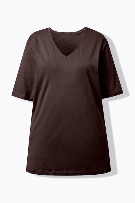 T-shirt, V-hals, relaxed, korte mouw