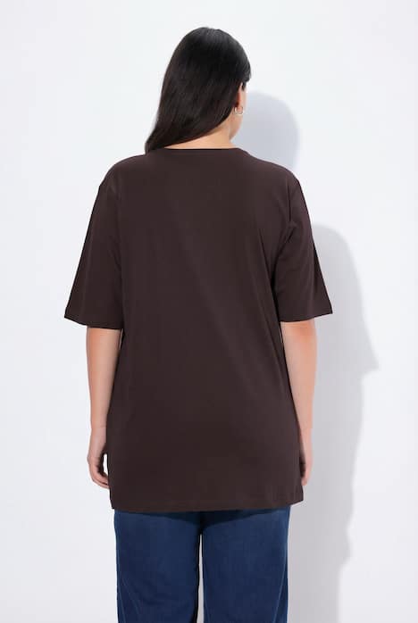 T-shirt, V-hals, relaxed, korte mouw