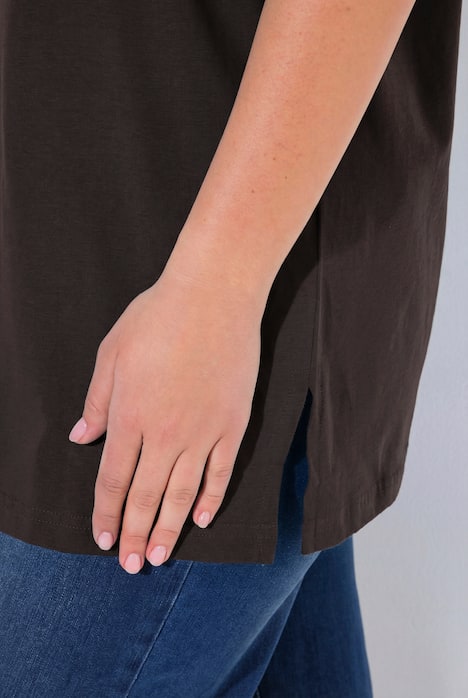 T-shirt, V-hals, relaxed, korte mouw