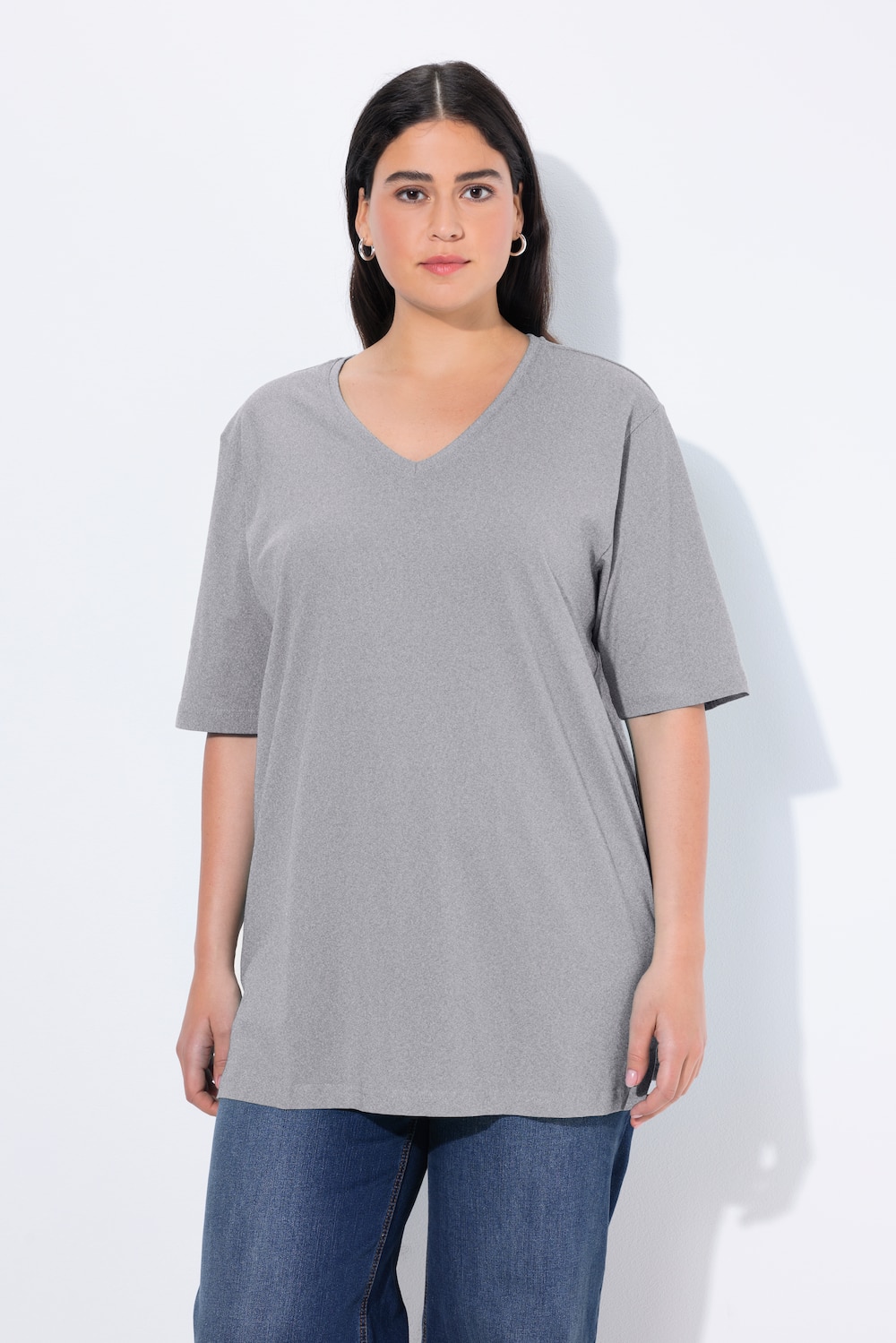 Große Größen T-Shirt, Damen, grau, Größe: 42/44, Baumwolle/Viskose, Ulla Popken