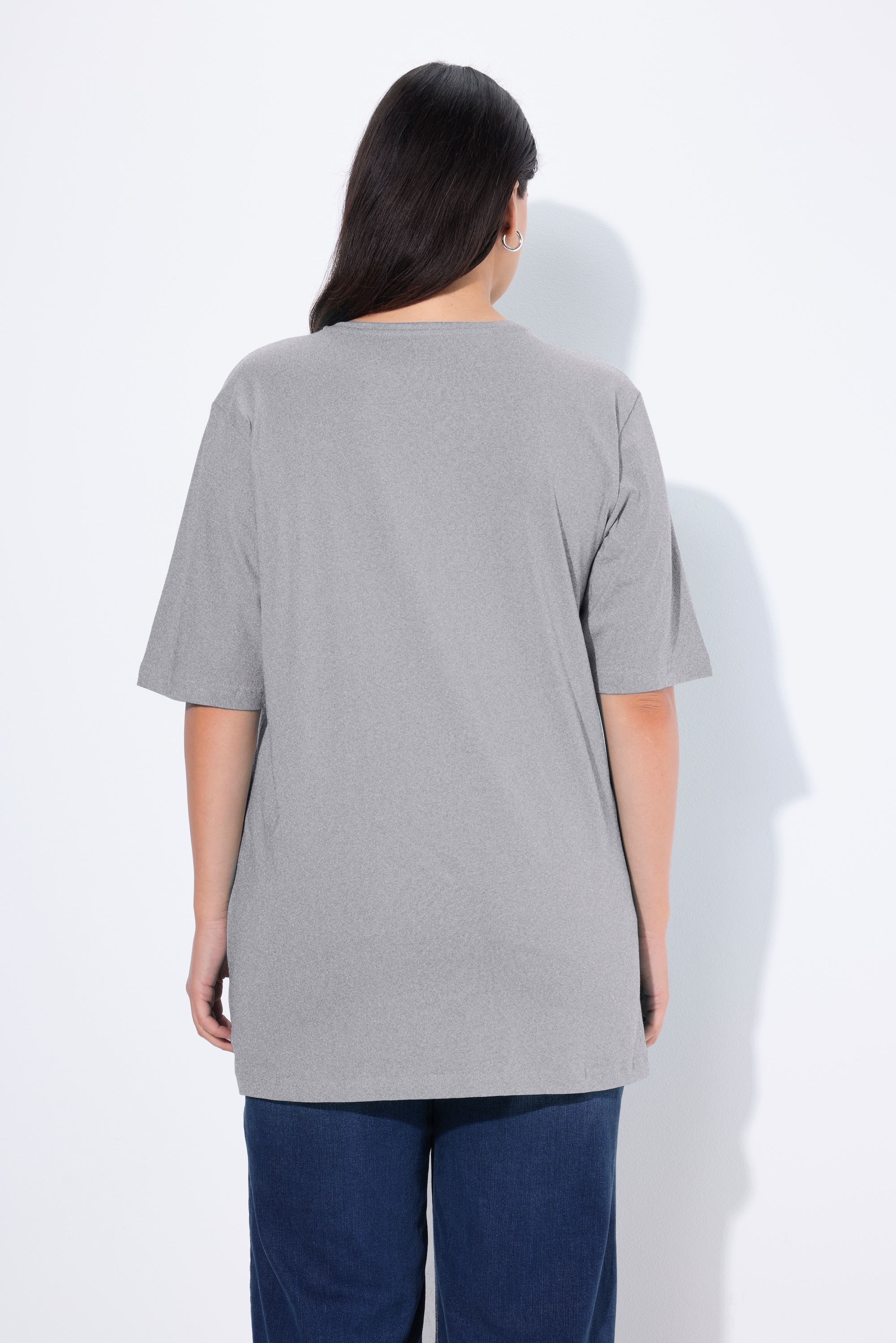 Ulla Popken Damen große Größen T Shirt V Ausschnitt Relaxed Halbarm 515283