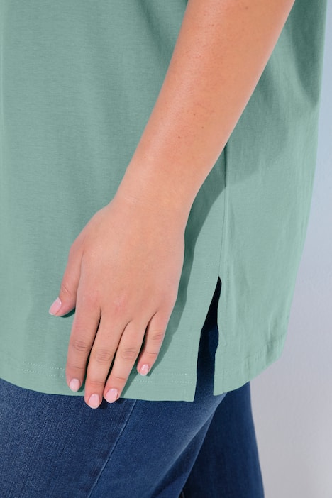 T-shirt, V-hals, relaxed, korte mouw