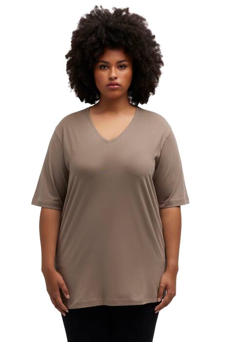 Tričko, výstřih do V, střih Relax, krátké rukávy