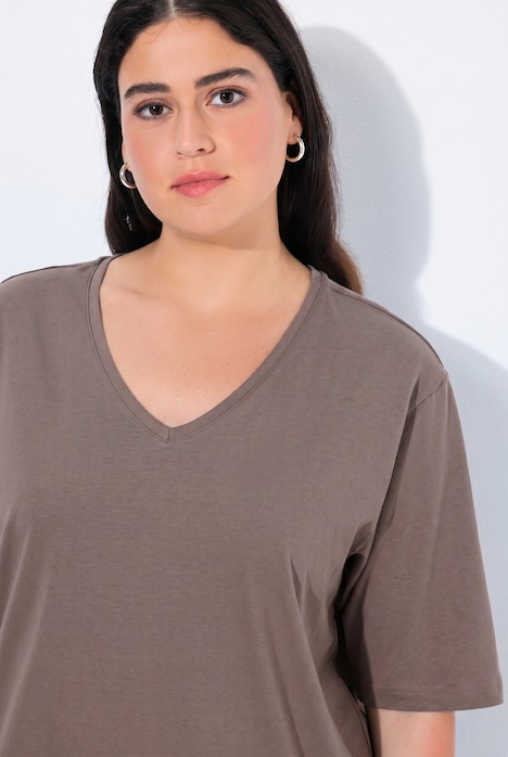 T-Shirt, V-Ausschnitt, Relaxed, Halbarm