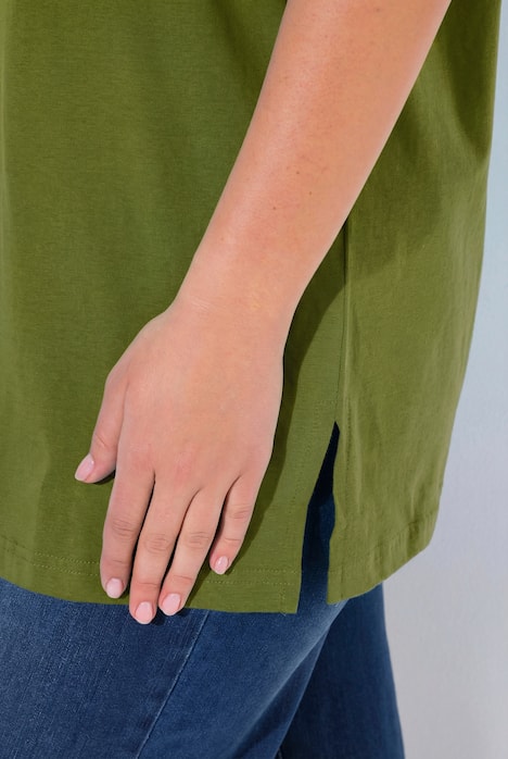 T-shirt, V-hals, relaxed, korte mouw