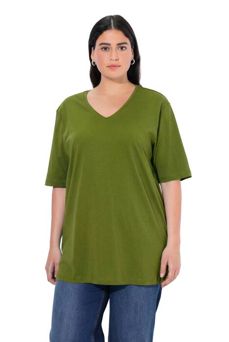 Tričko, výstřih do V, střih Relax, krátké rukávy