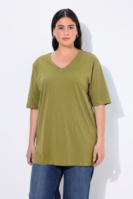T-Shirt, V-Ausschnitt, Relaxed, Halbarm