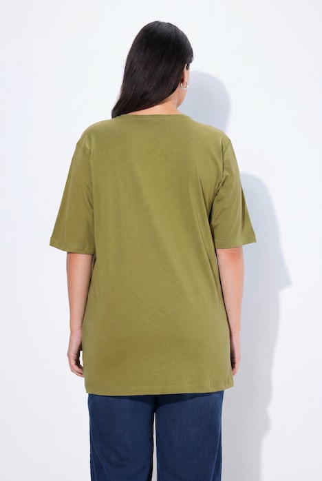 T-Shirt, V-Ausschnitt, Relaxed, Halbarm