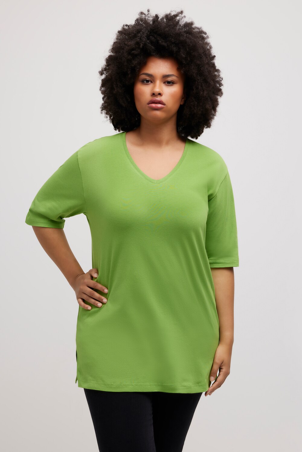 Grote Maten T-shirt, Dames, groen, Maat: 46/48, Ulla Popken