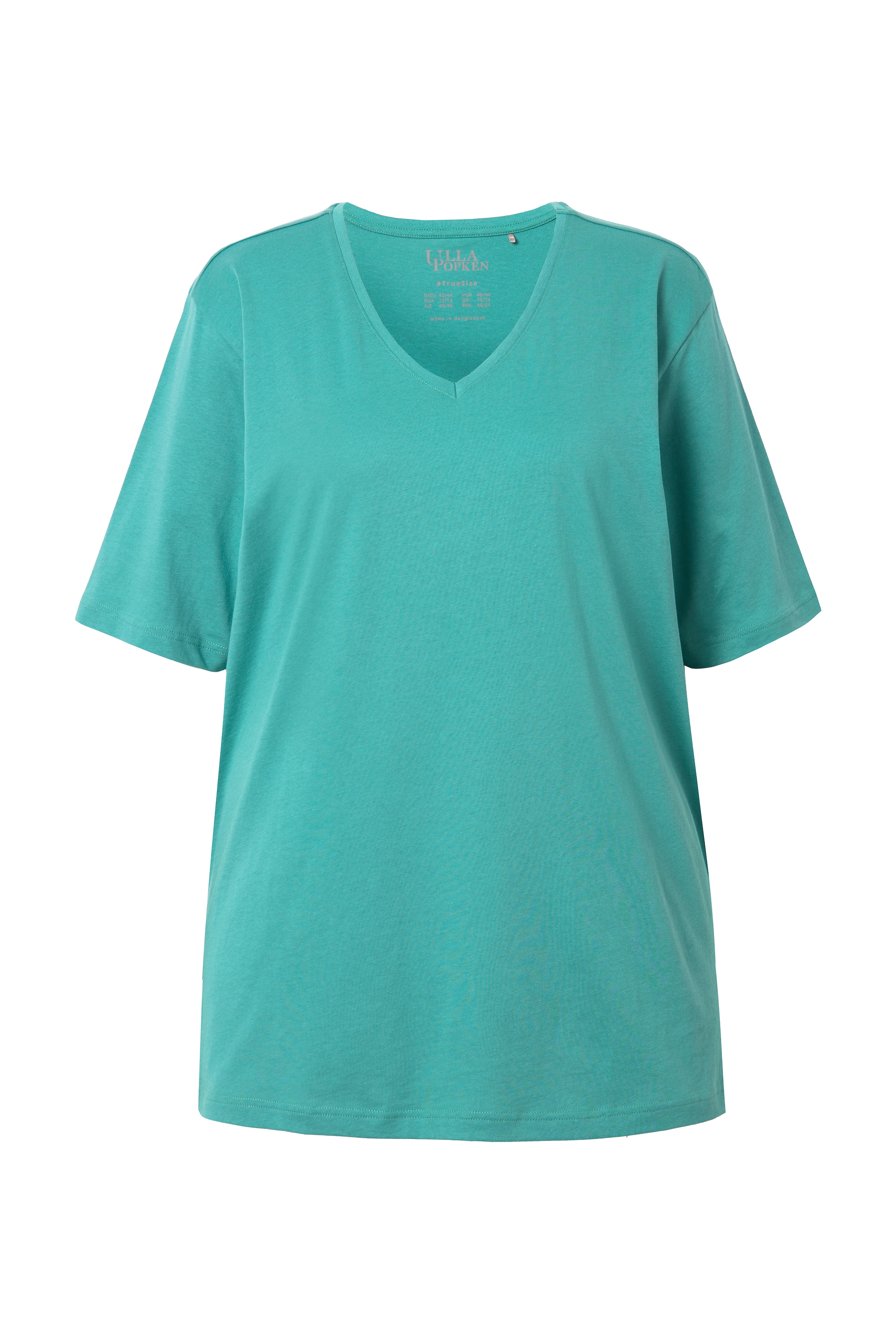 Ulla Popken Damen große Größen T Shirt V Ausschnitt Relaxed Halbarm 515283