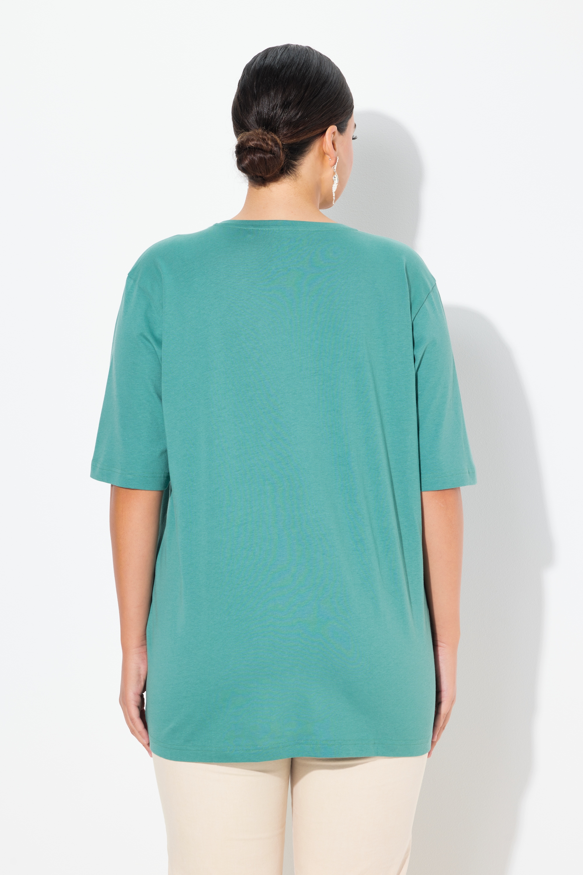 Ulla Popken Damen große Größen T Shirt V Ausschnitt Relaxed Halbarm 515283