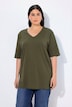 T-shirt, V-hals, relaxed, korte mouw
