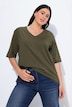 T-shirt, V-hals, relaxed, korte mouw