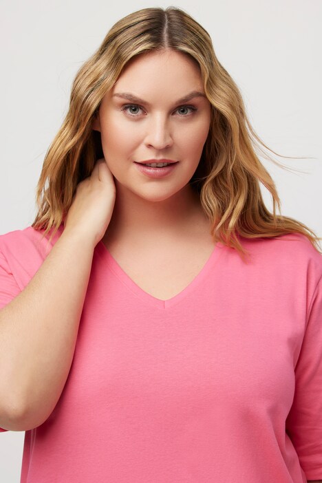 T-Shirt, V-Ausschnitt, Relaxed, Halbarm