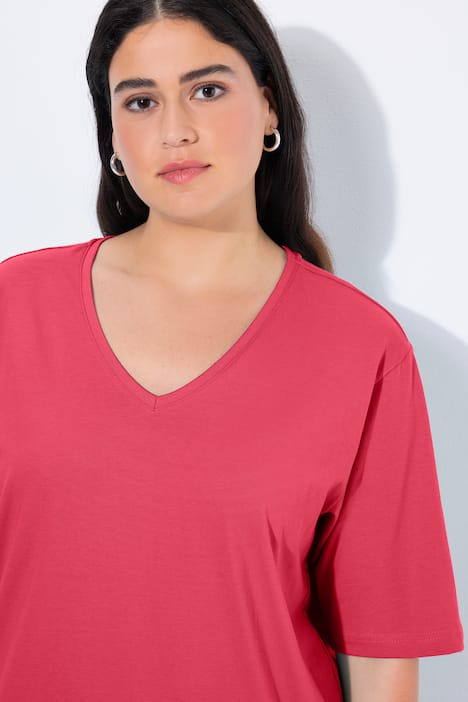 T-Shirt, V-Ausschnitt, Relaxed, Halbarm