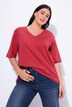 T-shirt, V-hals, relaxed, korte mouw