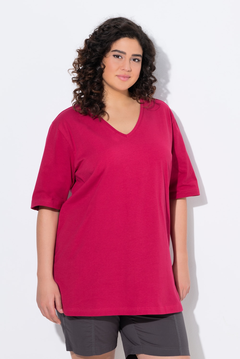 Große Größen T-Shirt, Damen, rot, Größe: 42/44, Baumwolle, Ulla Popken