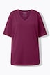 T-shirt, dekolt w serek, luźny krój, rękaw 1/2