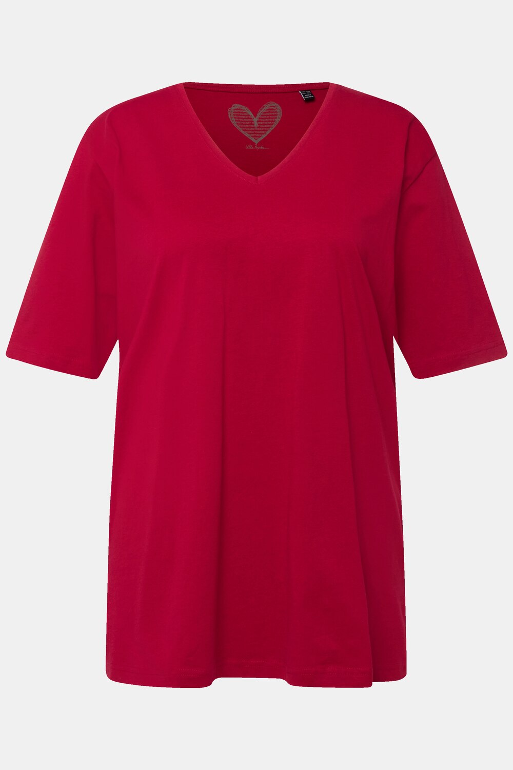 Grote Maten T-shirt, Dames, rood, Maat: 54/56, Katoen, Ulla Popken