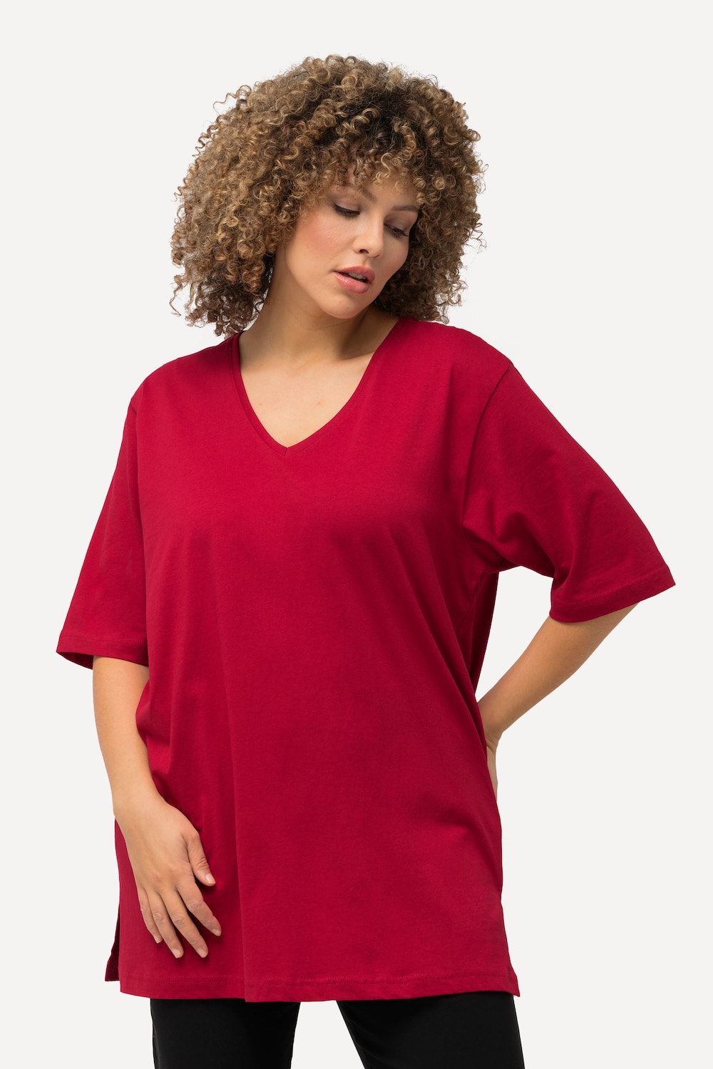 Große Größen T-Shirt, Damen, rot, Größe: 66/68, Baumwolle, Ulla Popken