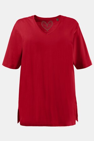 Ulla Popken Basic-T-Shirt, V-Ausschnitt, Relaxed, Baumwolle - Große Größen