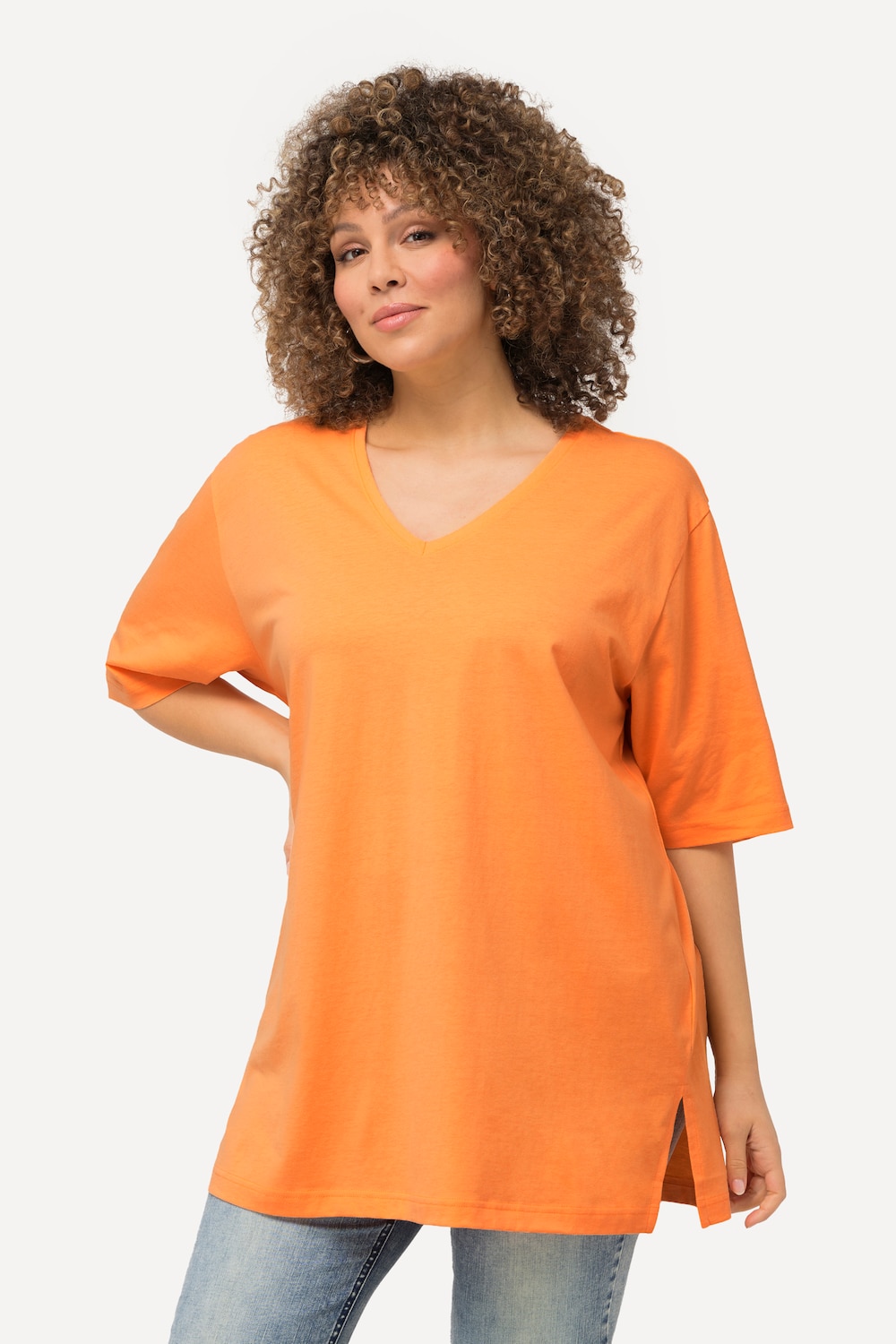 Große Größen T-Shirt, Damen, orange, Größe: 66/68, Baumwolle, Ulla Popken