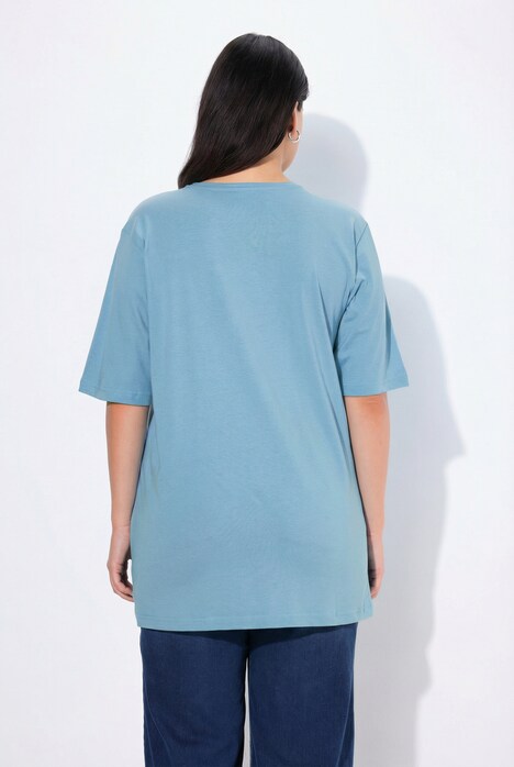 T-shirt, V-hals, relaxed, korte mouw