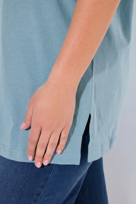 T-shirt, V-hals, relaxed, korte mouw