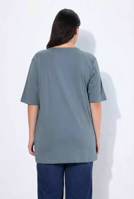 T-shirt, V-hals, relaxed, korte mouw