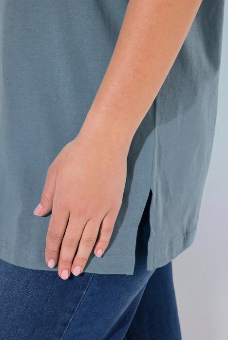 T-shirt, V-hals, relaxed, korte mouw