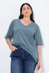 T-shirt, V-hals, relaxed, korte mouw