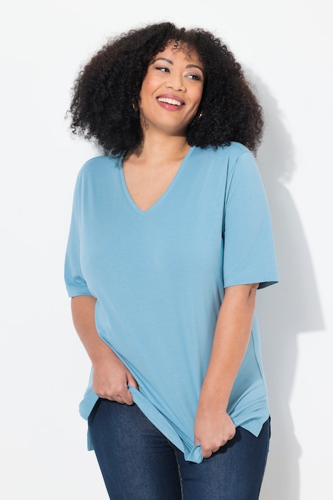 Basic V-Neck Relaxed Fit Short Sleeve Tee