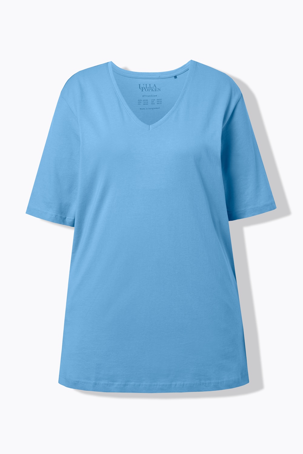Stora storlekar T-shirt, Dam, blå, storlek: 50/52, Bomull, Ulla Popken