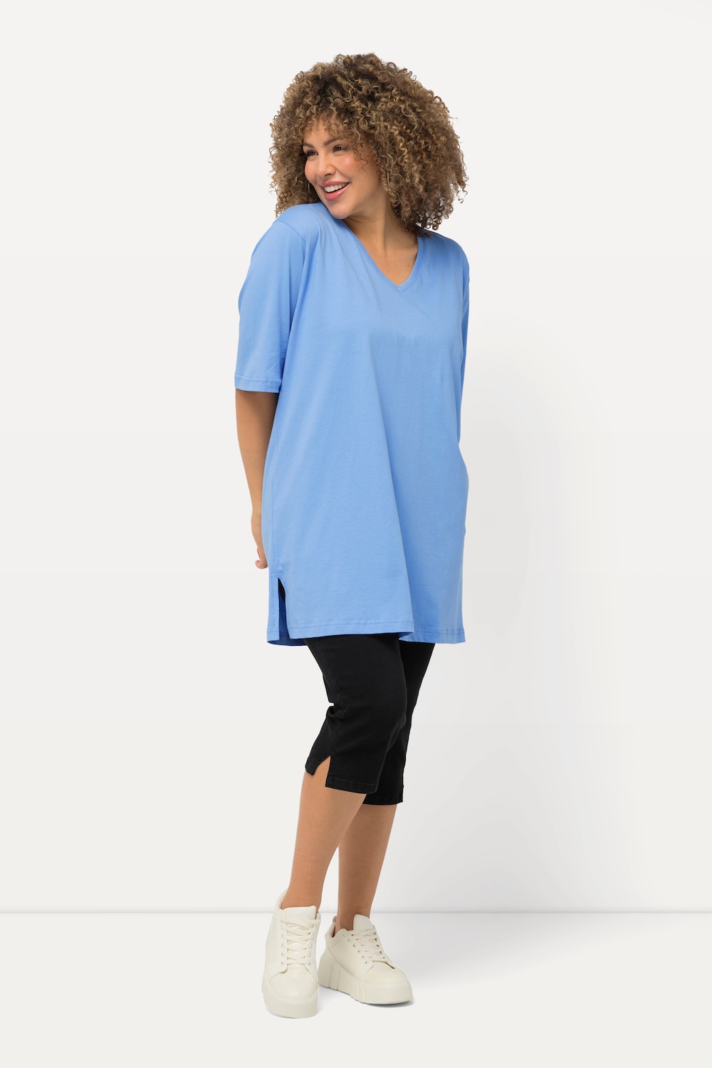 Große Größen T-Shirt, Damen, blau, Größe: 58/60, Baumwolle, Ulla Popken