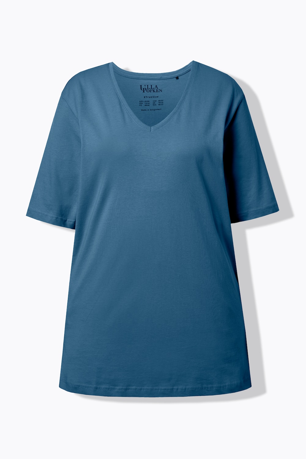 Stora storlekar T-shirt, Dam, blå, storlek: 46/48, Bomull, Ulla Popken