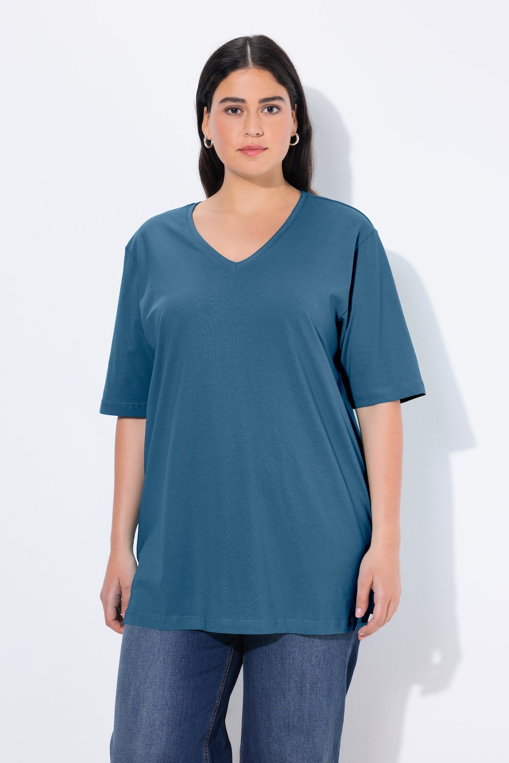 Große Größen T-Shirt, Damen, blau, Größe: 42/44, Baumwolle, Ulla Popken