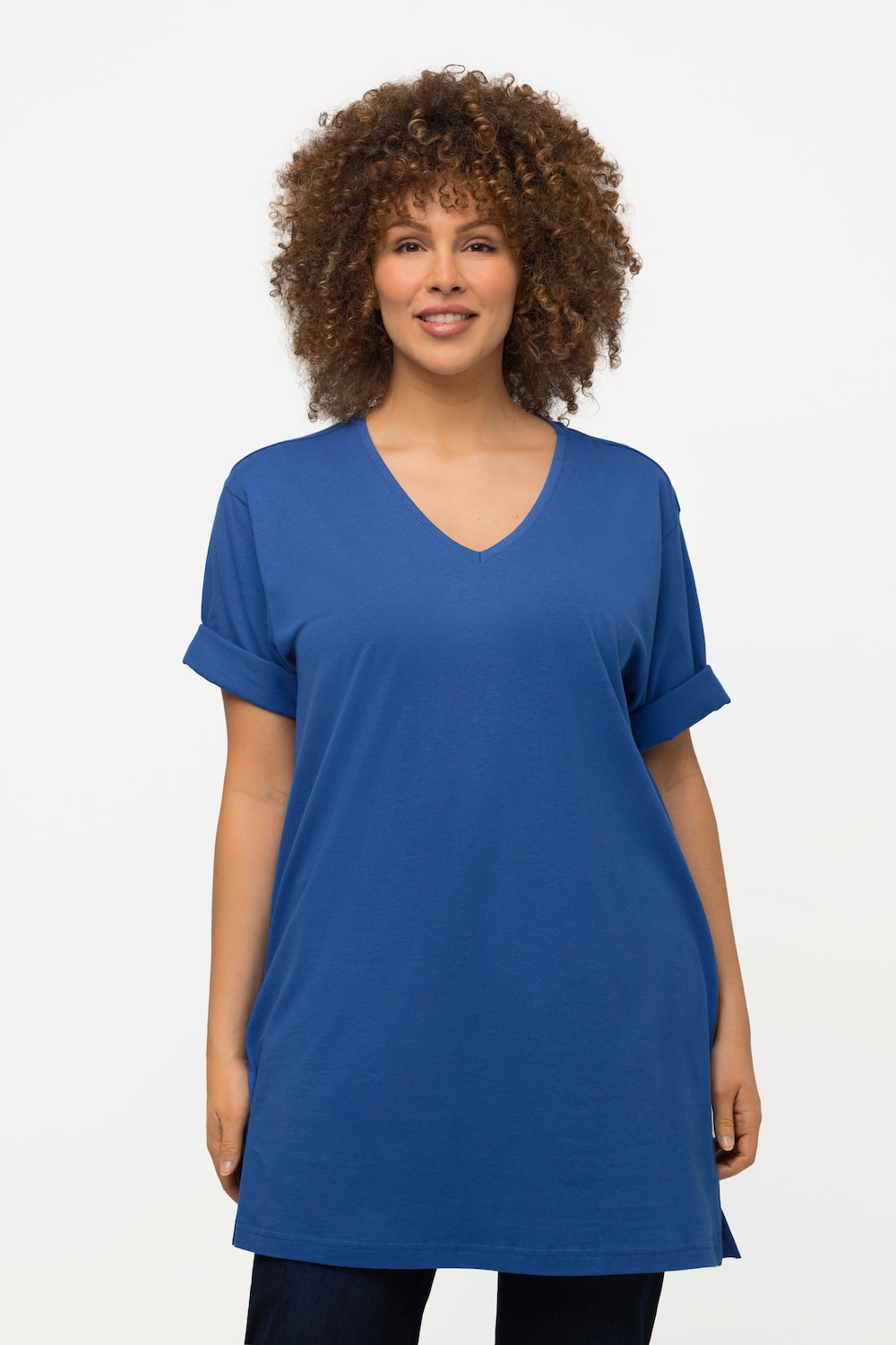 Grote Maten T-shirt, Dames, blauw, Maat: 46/48, Ulla Popken