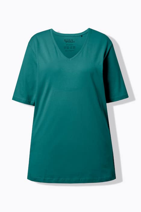 T-shirt, V-hals, relaxed, korte mouw