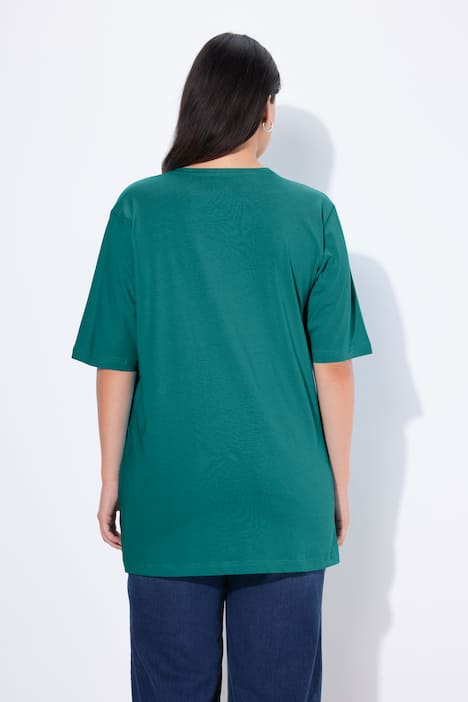 T-shirt, V-hals, relaxed, korte mouw